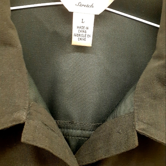 Talbots Stretch khaki Shirt Jacket sz M L - Picture 6 of 13